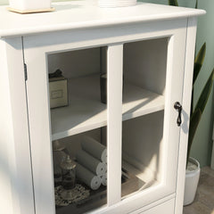 Whimsical Buffet Cabinet with Single Glass Door and Unique Bell Handle - Cabinets