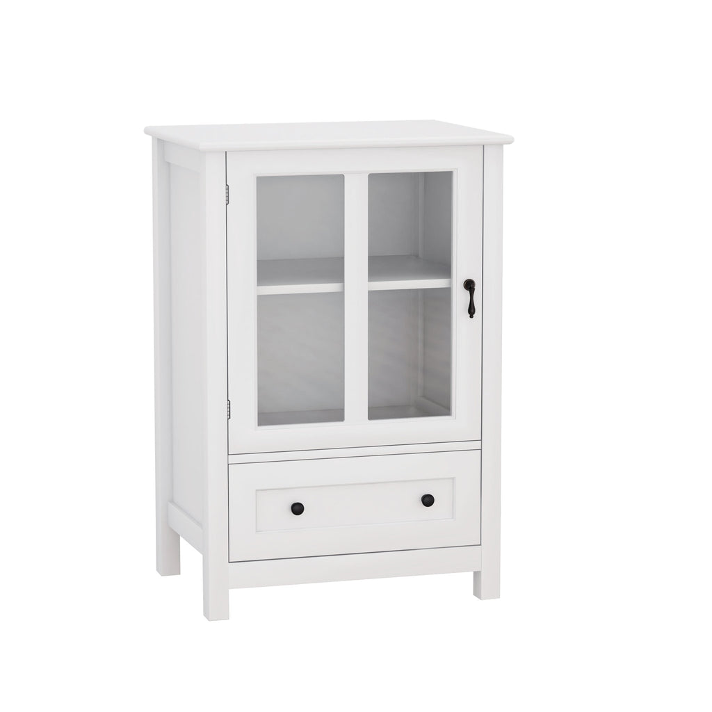 Whimsical Buffet Cabinet with Single Glass Door and Unique Bell Handle - Cabinets