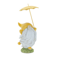 Whimsical Dancing Garden Gnome Figurine with Umbrella, Set of 4 - Decor