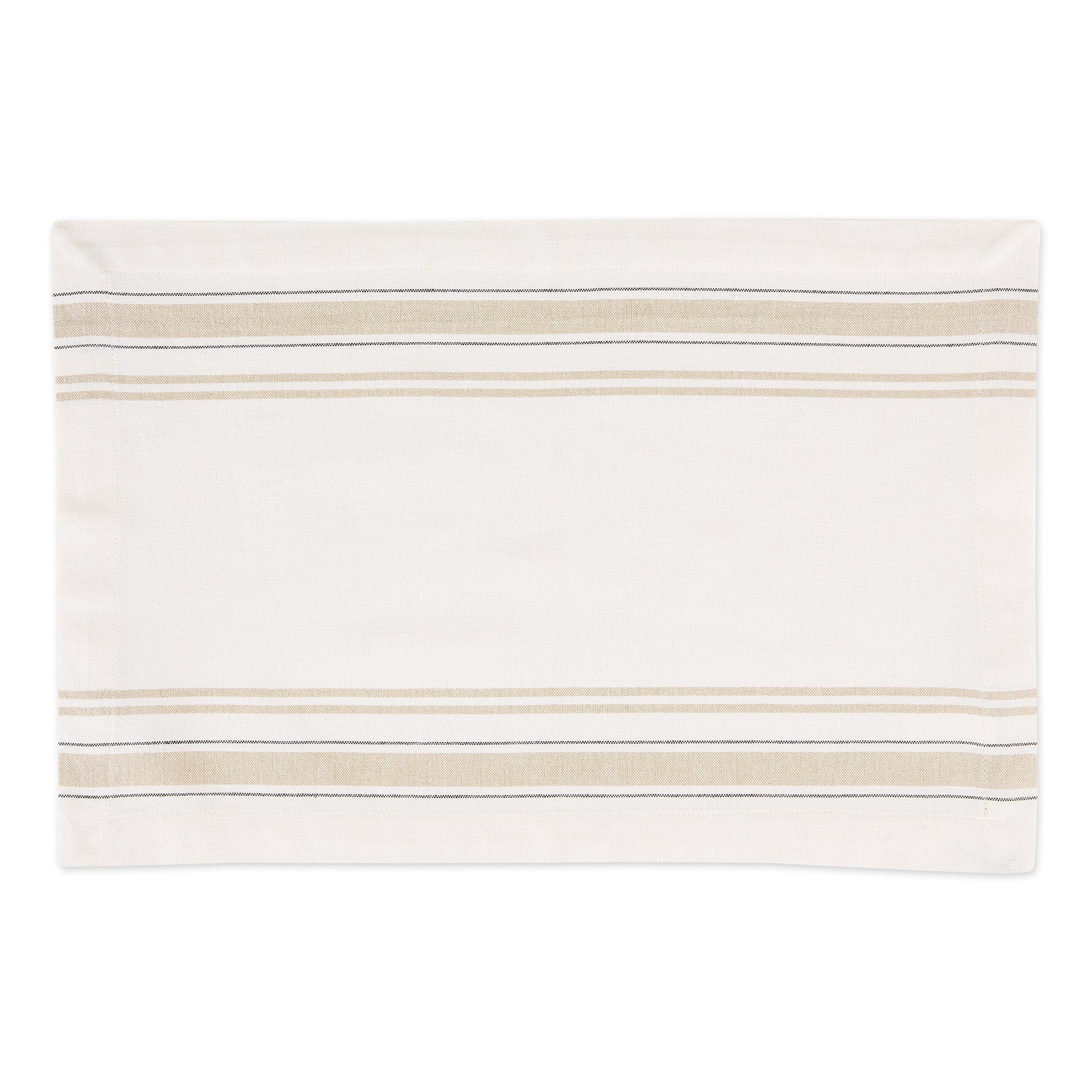 White Chambray French Stripe Placemats, Set of 6 - Placemats