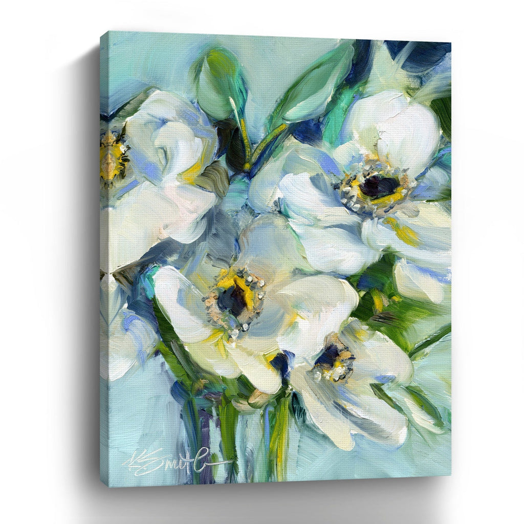 White Floral Still Life Canvas Giclee - Wall Art