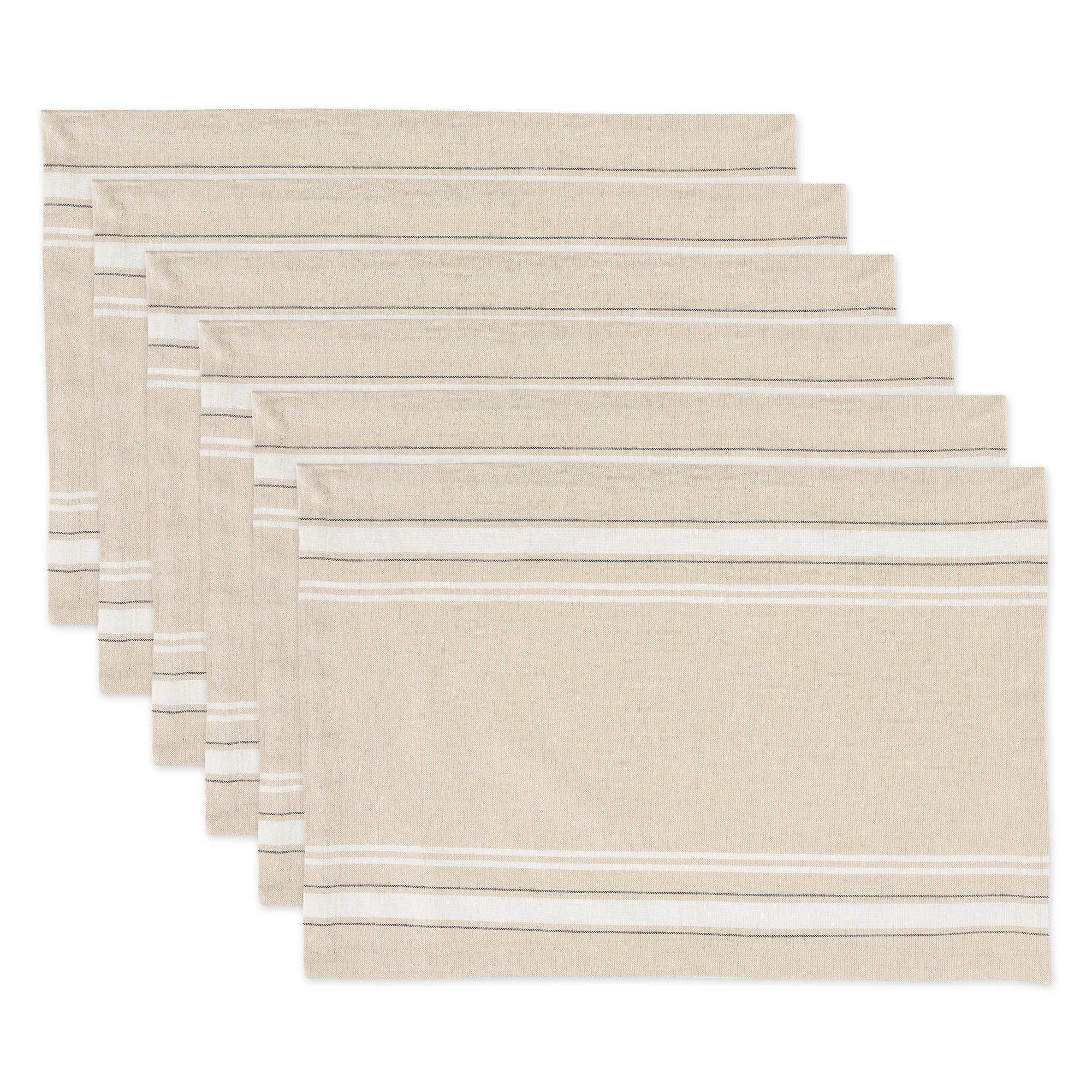 White French Stripe Placemats, Set of 6 - Placemats