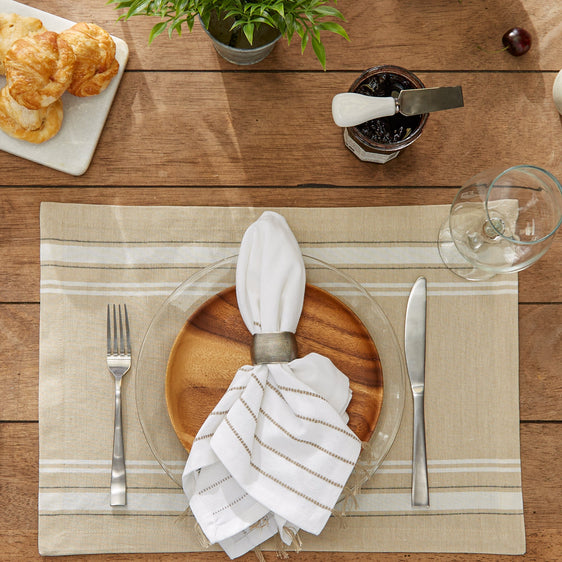White French Stripe Placemats, Set of 6 - Placemats