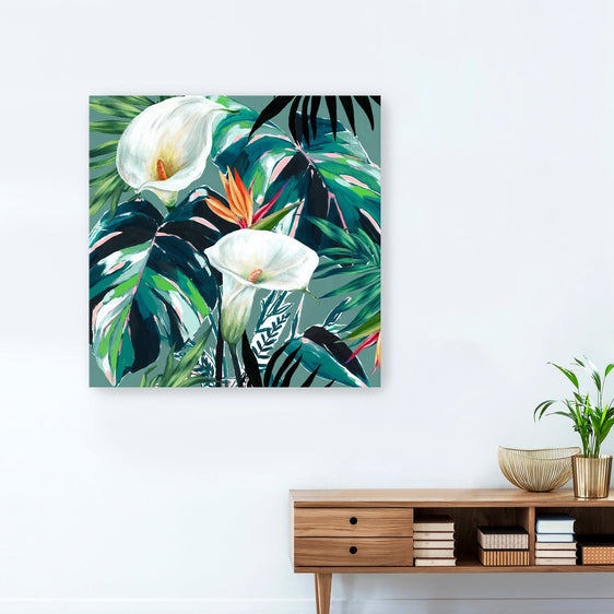 White Lily Paradise Canvas Giclee - Wall Art