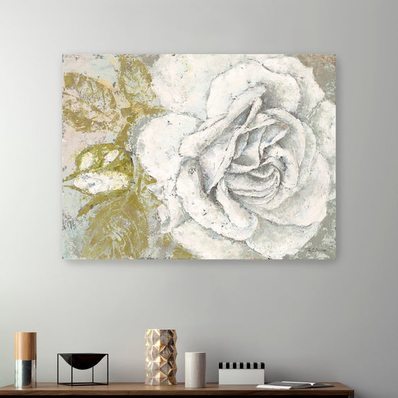 White Rose Blossom Canvas Giclee - Wall Art