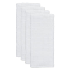White Solid Windowpane Terry Dishtowels, Set of 4 - Dish Towels