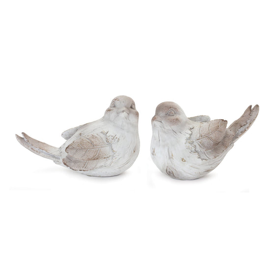 White-Washed-Bird-Figurine-(Set-of-4)-Outdoor-Decor