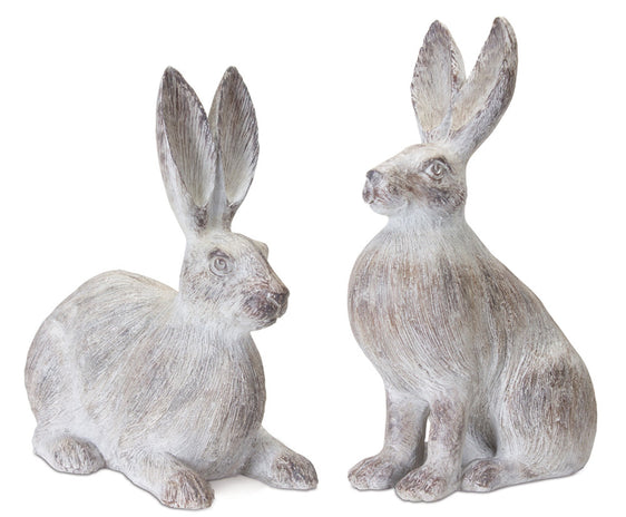 White-Washed-Rabbit-Statue-(Set-of-2)-Outdoor-Decor