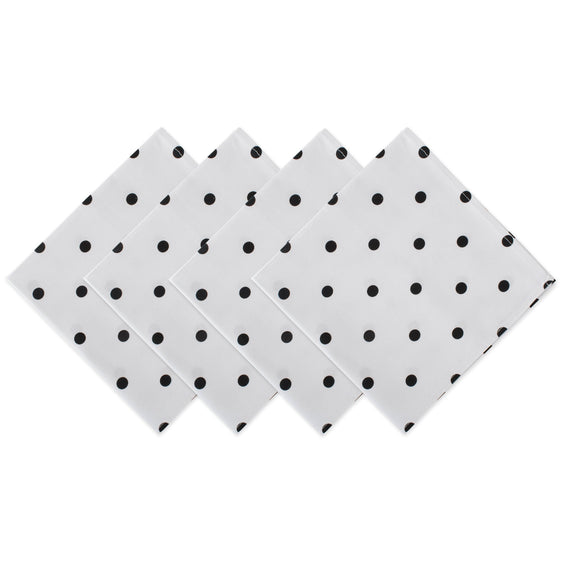 White/black Polka Dot Napkins, Set of 4 - Napkins