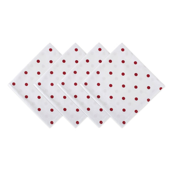 White/red-Polka-Dot-Napkins,-Set-of-4-Napkins