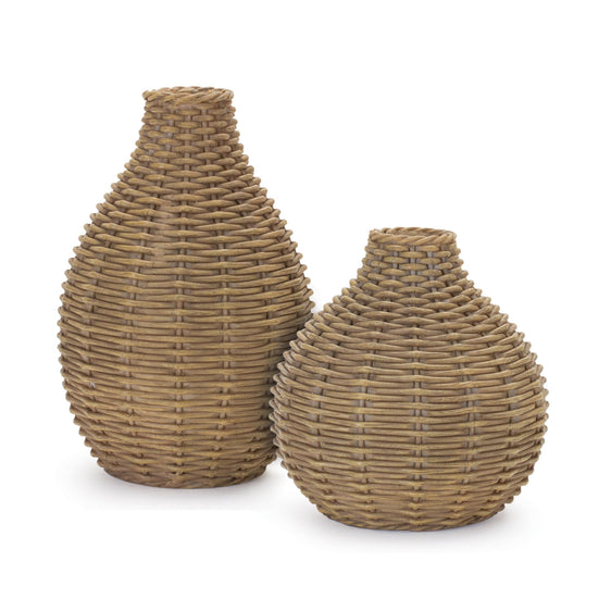 Wicker Design Vase (Set of 2) - Vases