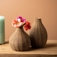 Wicker-Design-Vase-(Set-of-2)-Vases