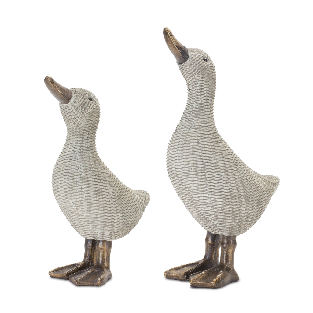 Wicker Duck Figurine (Set of 4) - Decorative Accessories