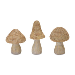 Wicker Mushroom Decor (Set of 3) - Decor