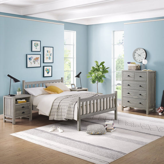 Windsor-Gray-4-Piece-Bedroom-Set-with-Slat-Full-Bed,-2-Nightstands,-and-5-Drawer-Chest-Children's-Furniture
