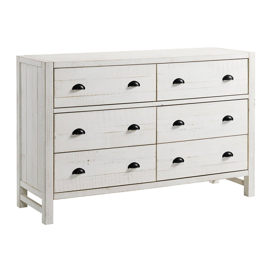 Windsor-Driftwood-White-6-Drawer-Double-Dresser-Children's-Furniture