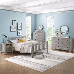 Windsor White 3-Piece Bedroom Set with Slat Full Bed and 2 Nightstands - Children's Furniture