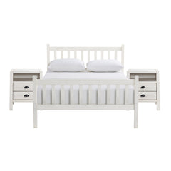 Windsor White 4-Piece Bedroom Set with Slat Full Bed 2 Nightstands, and 6-Drawer Dresser - Children's Furniture
