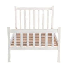 Windsor White 4-Piece Wood Bedroom Set with Slat Twin Bed, 2 Nightstands and 6-Drawer Dresser - Children's Furniture