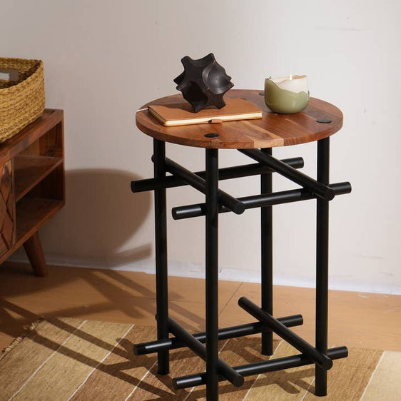 Wood-&-Iron-Side-Table-End-Tables
