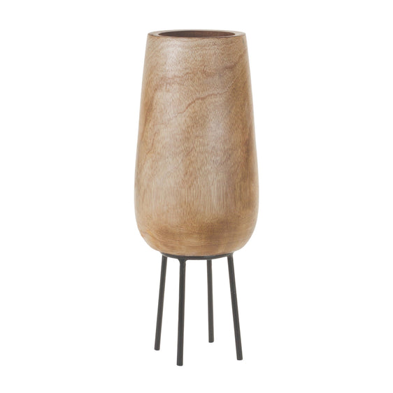 Wood Vase with Stand 15" - Vases
