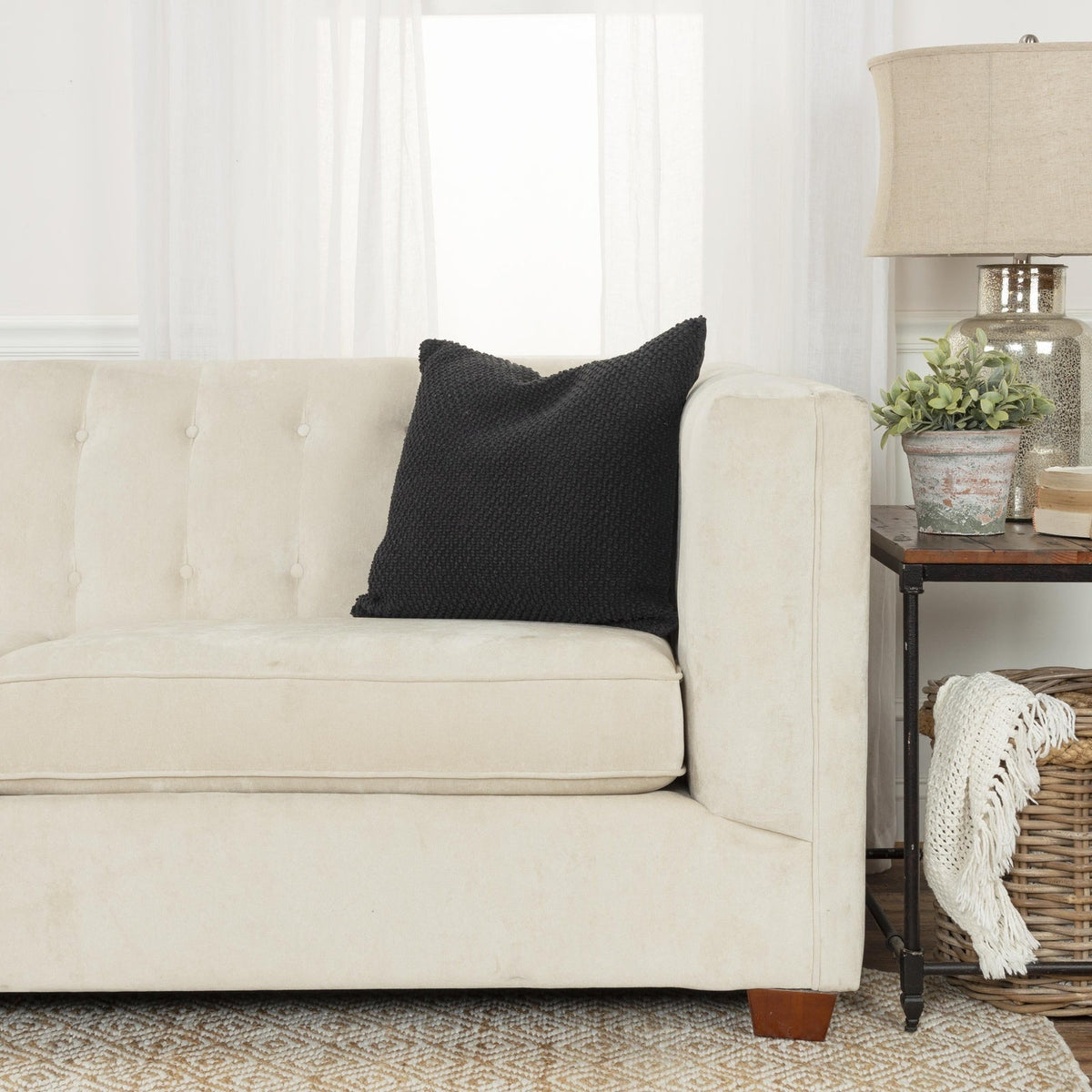 Woven Cotton Solid Decorative Throw Pillow Pier 1