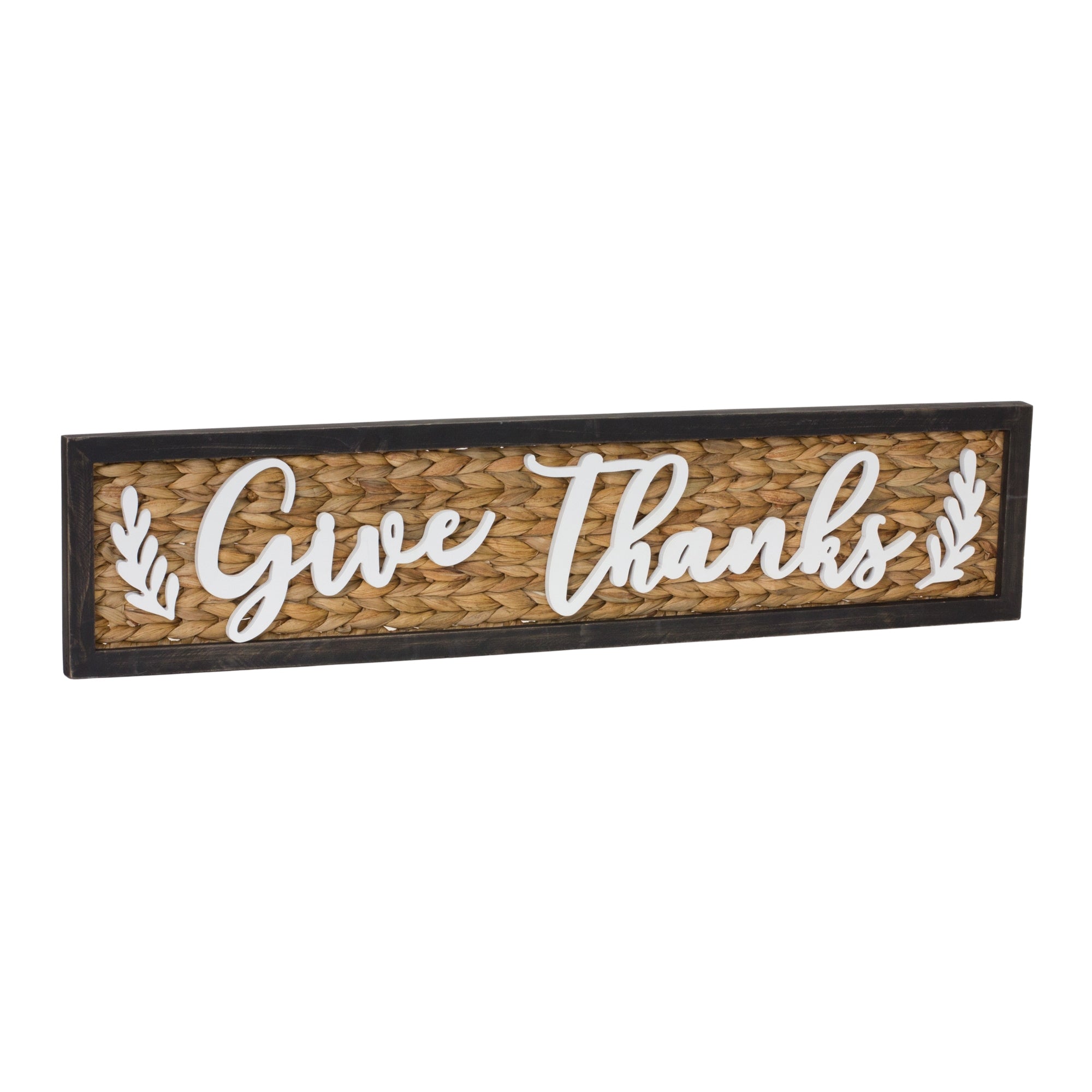 Woven Give Thanks Sign 32" - Furniture