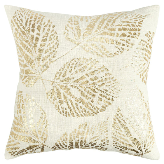 Woven Textured Cotton Slub Leaves Decorative Throw Pillow - Decorative Pillows