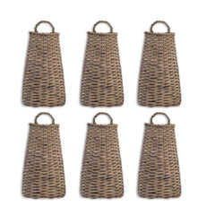 Woven Willow Wall Basket, Set of 6 - Wall Décor
