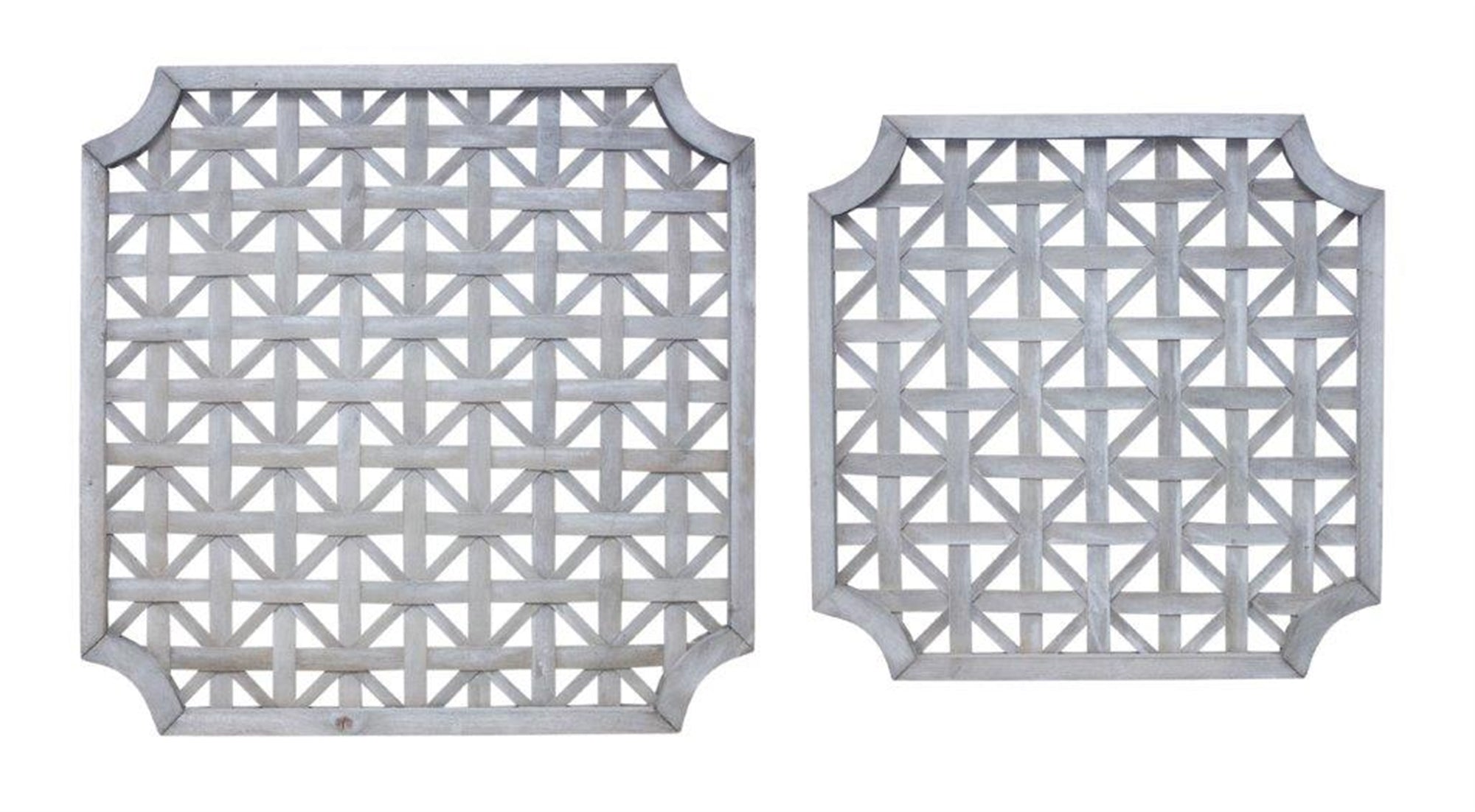Woven Wood Square Wall Hanging, Set of 2 - Wall Art