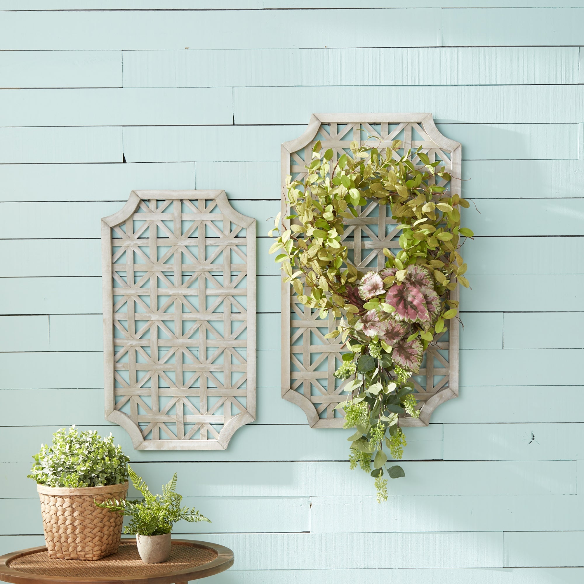 Woven-Wood-Wall-Hanging,-Set-of-2-Wall-Art