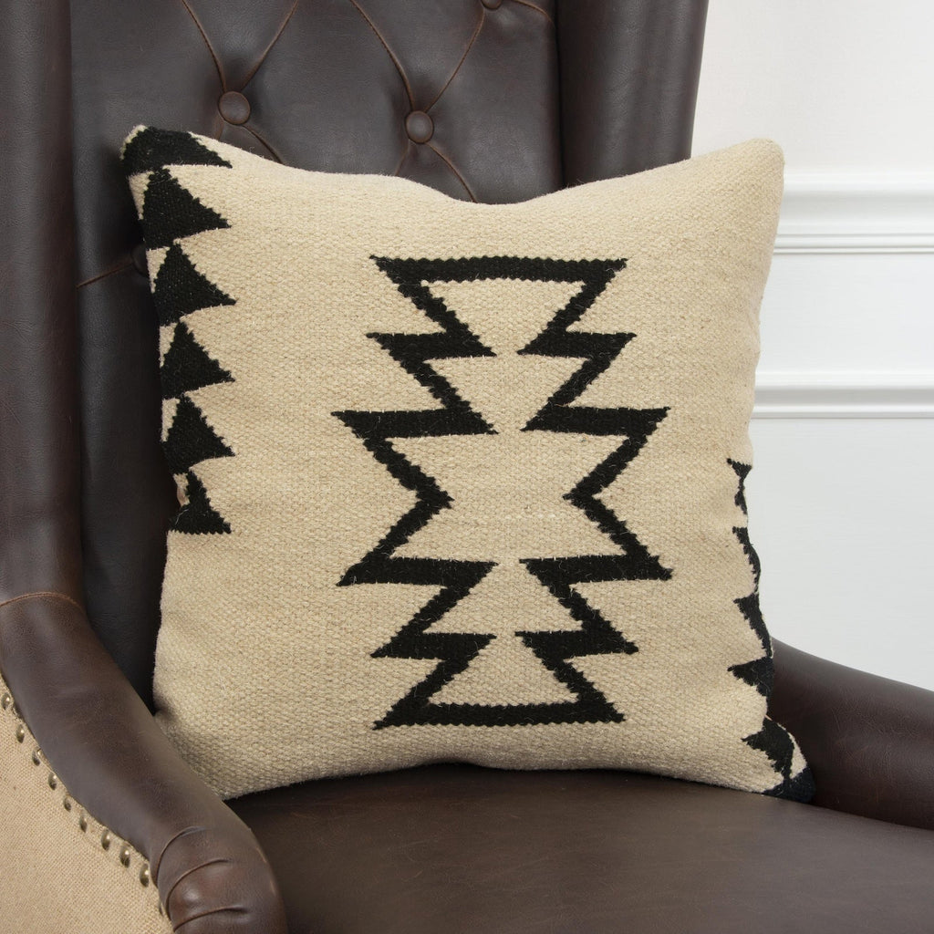 Woven Wool Southwestern Iconic Patterning Decorative Throw Pillow - Decorative Pillows