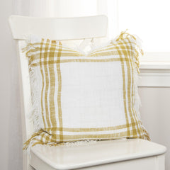 Woven Woven Cotton Plaid Decorative Throw Pillow - Decorative Pillows