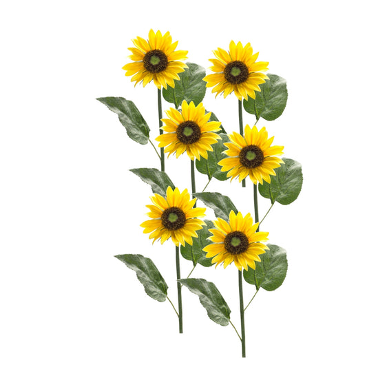 Yellow Sunflower Floral Stem (Set of 6) - Faux Florals