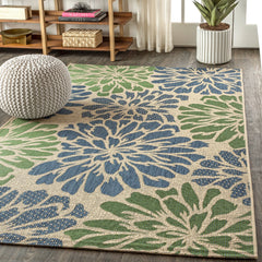 Zinnia Modern Floral Textured Weave Indoor/Outdoor Area Rug - Rugs