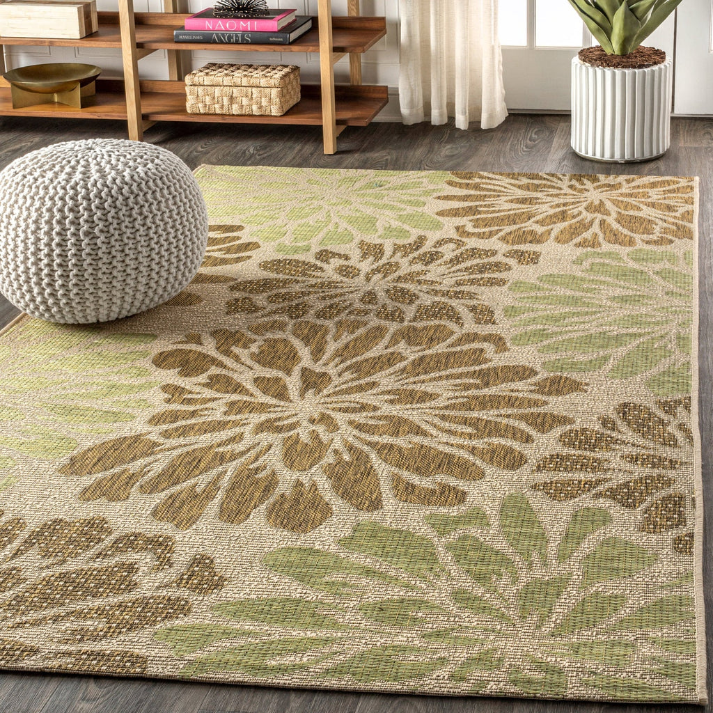 Zinnia Modern Floral Textured Weave Indoor/Outdoor Area Rug - Rugs