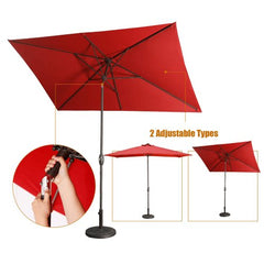 Zoey 6.5 ft. x 10 ft Patio Umbrella - Outdoor Umbrellas